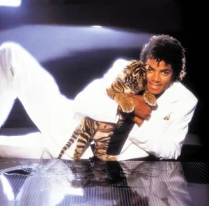 Thriller-era Michael with a Baby Tiger